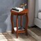 2 Tier Round Side Table with Rubber Wood Legs MDF Plywood Walnut